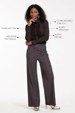 Mallory ruffle blouse - espresso