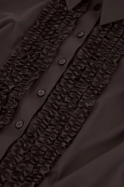 Mallory ruffle blouse - espresso