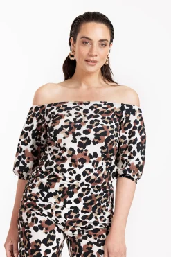 Manon leopard top - kit/chocolate