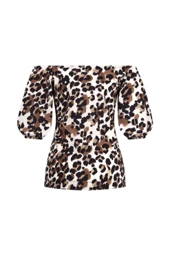 Manon leopard top - kit/chocolate