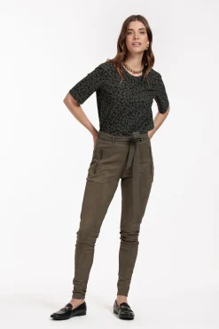 Margot faux suede trousers - new army