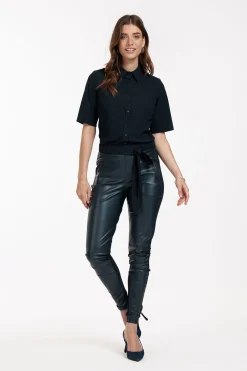 Margot leather trousers - dark blue