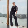 Marilon irr dots trousers - black/off white