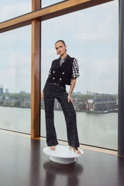 Marilon irr dots trousers - black/off white