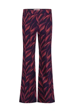 Marilon leaves trousers - darkblue/merlot