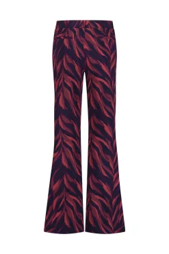 Marilon leaves trousers - darkblue/merlot