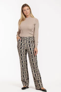 Marilon signature trousers - latte/black