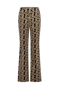 Marilon signature trousers - latte/black