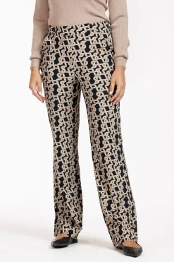 Marilon signature trousers - latte/black