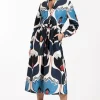 Marin tulip poplin dress - multi color