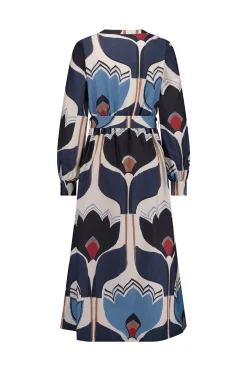 Marin tulip poplin dress - multi color