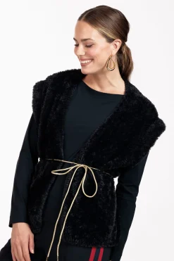 Marly fluffy waistcoat - dark blue
