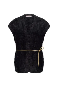 Marly fluffy waistcoat - dark blue