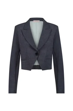 Mavy woven look blazer - midnight blue