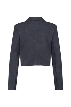 Mavy woven look blazer - midnight blue