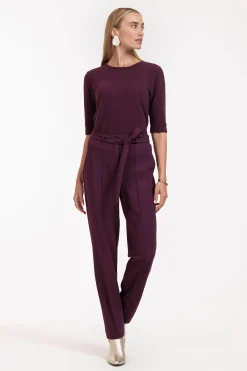 May bonded trousers - blackberry