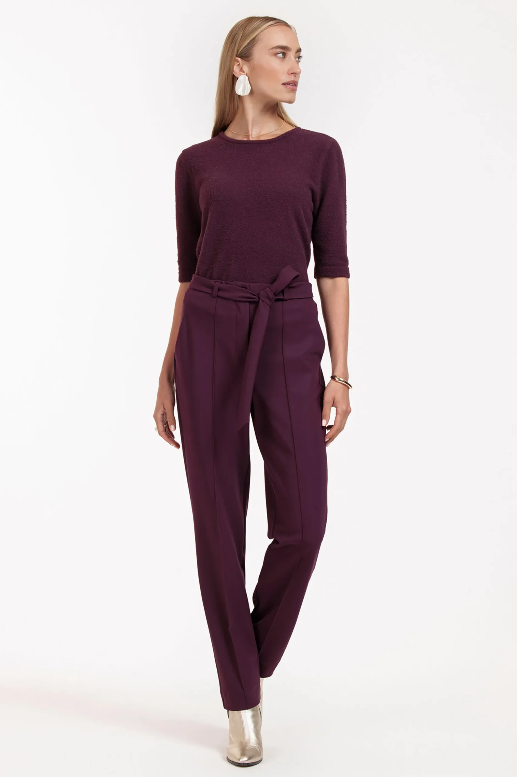 May bonded trousers - blackberry