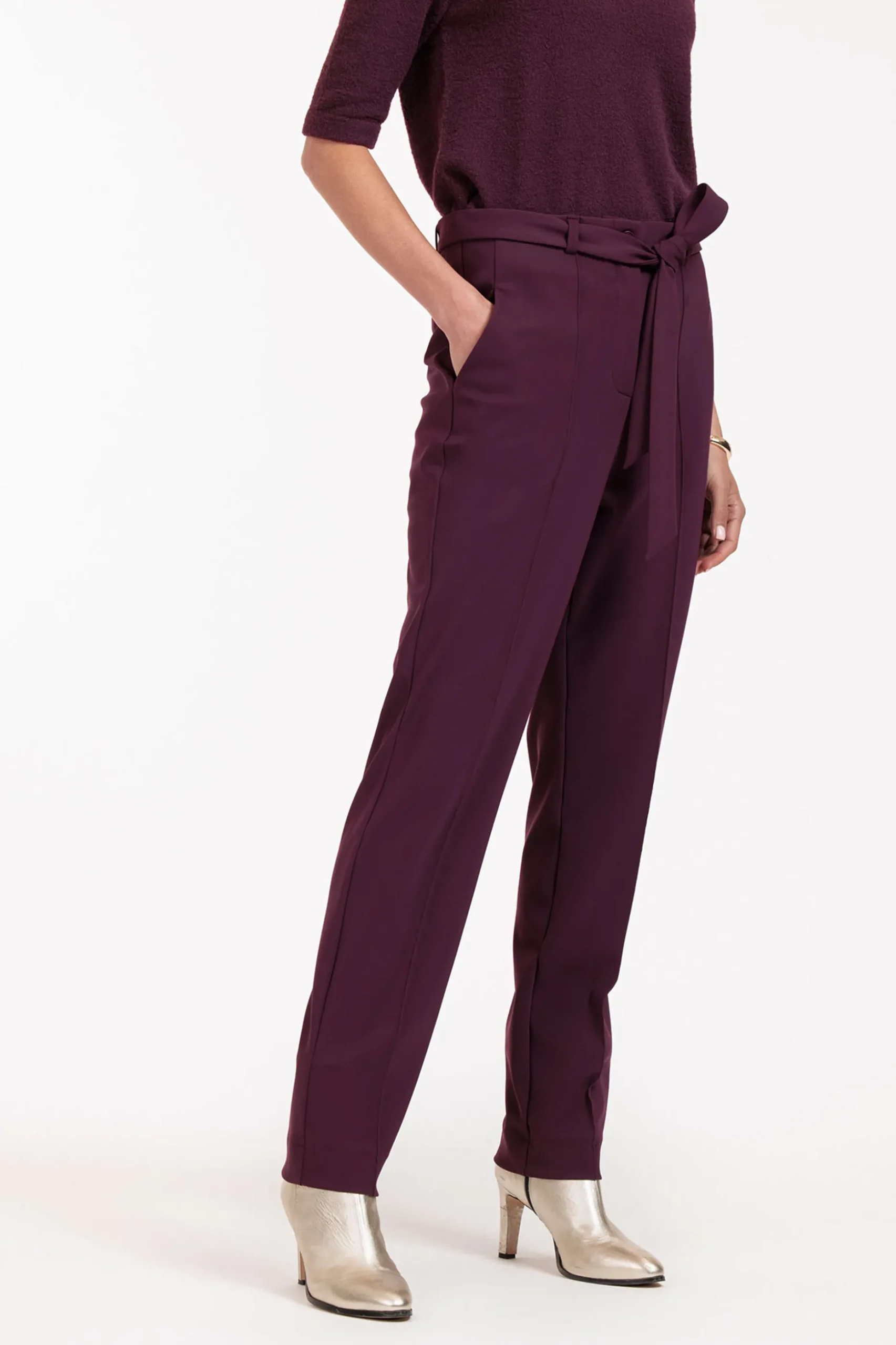 May bonded trousers - blackberry