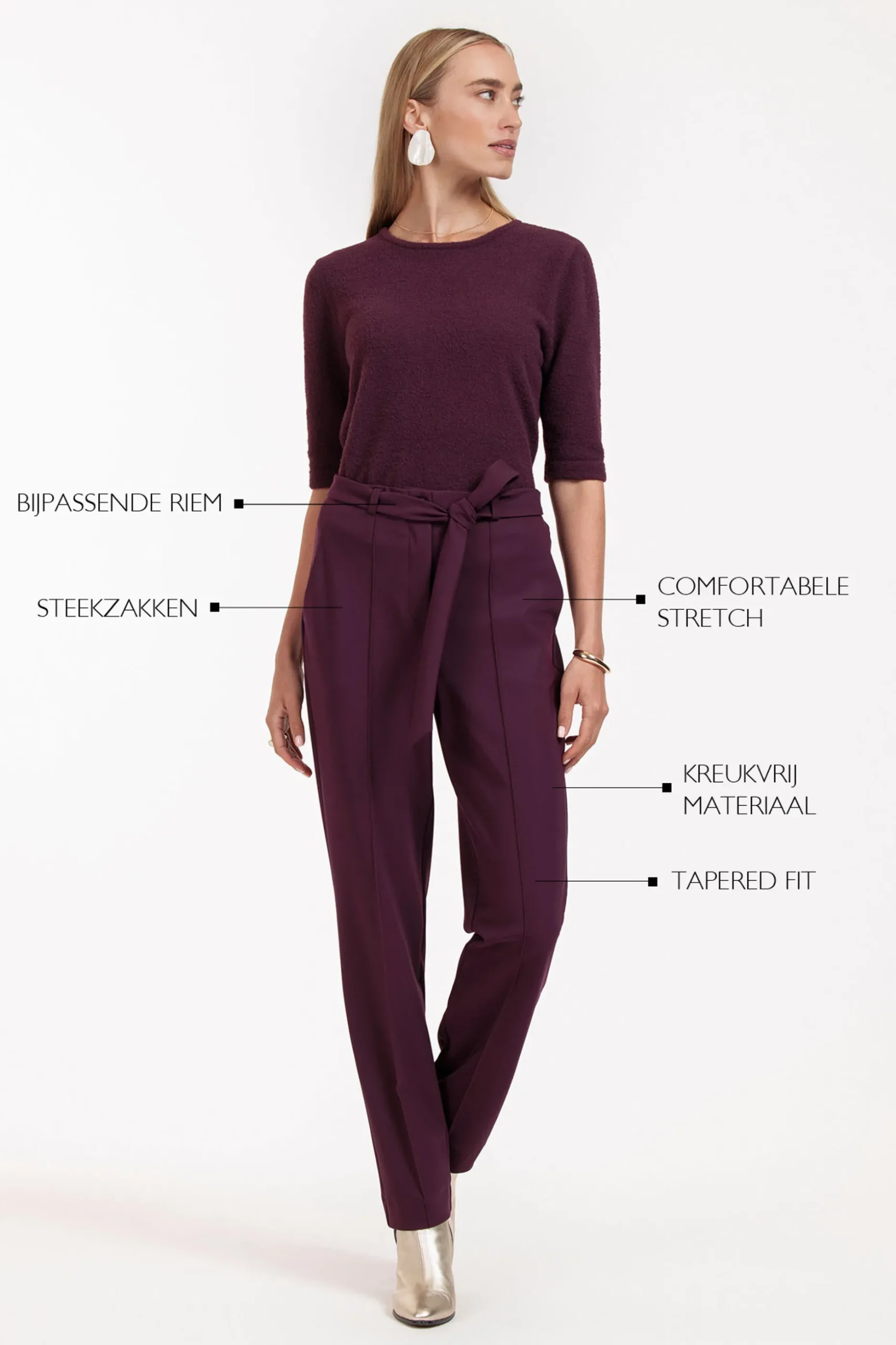 May bonded trousers - blackberry