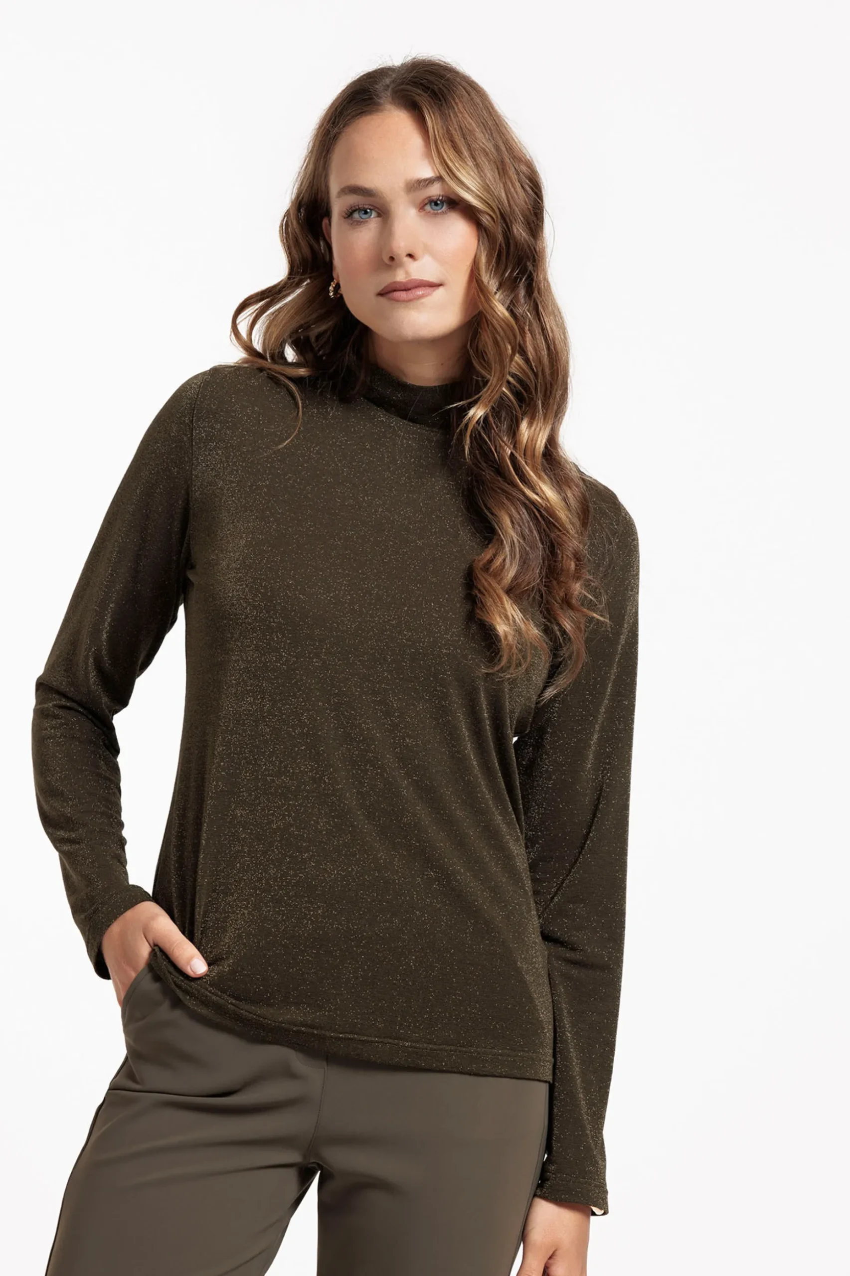 Miki glitter top - new army