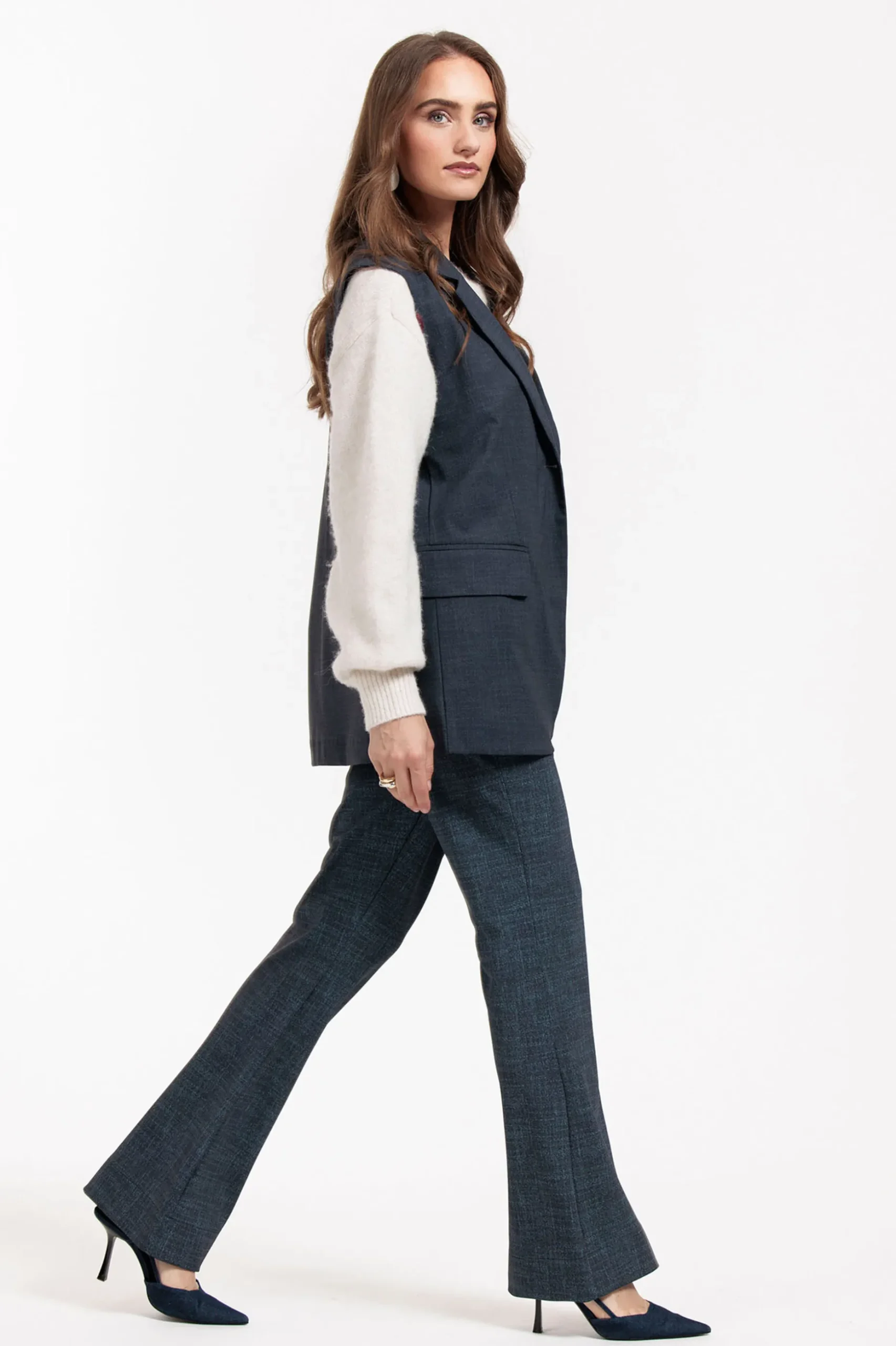 Minte bnd dnm tweed gilet - midnight blue