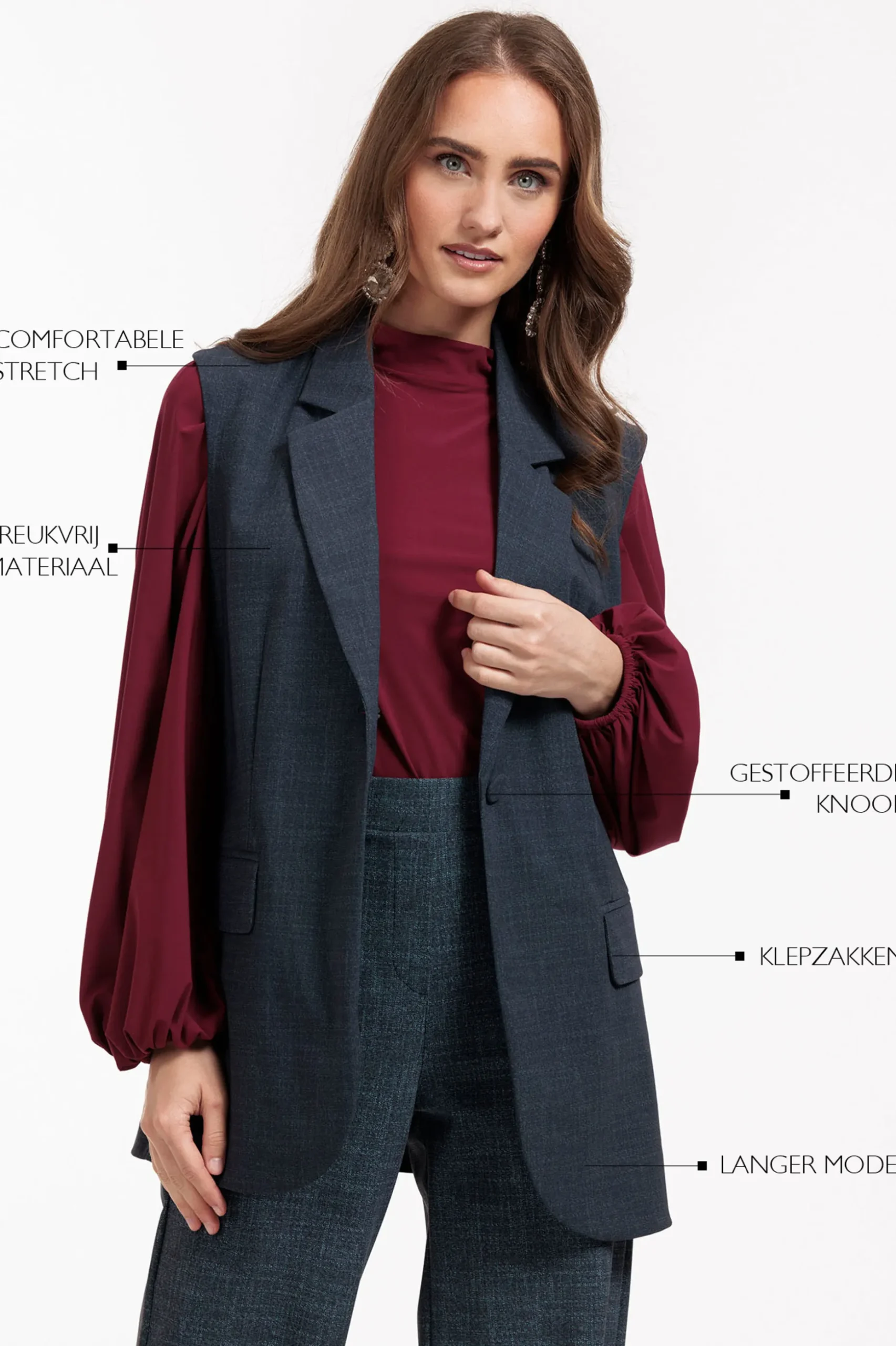 Minte bnd dnm tweed gilet - midnight blue