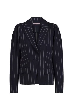Mirelle gold pinstripe blazer - darkblue/gold