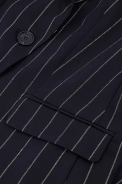 Mirelle gold pinstripe blazer - darkblue/gold