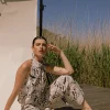 Monica paisley jumpsuit - offwhite/clay