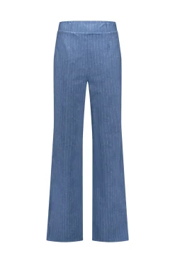 Nanet pinstripe trousers - denim blue
