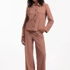 Naomi bonded trousers - chocolate