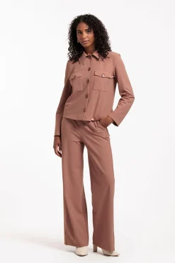 Naomi bonded trousers - chocolate