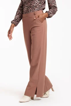 Naomi bonded trousers - chocolate