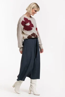 Nelly woven look skirt - midnight blue