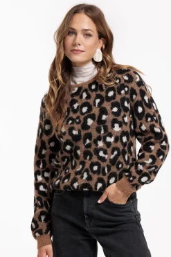 Nino mohair leopard pullover - chocolate/black