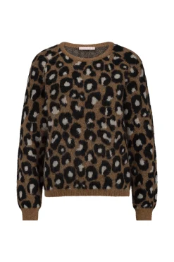 Nino mohair leopard pullover - chocolate/black