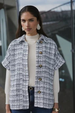 Norah tweed waistcoat - kit/dark blue