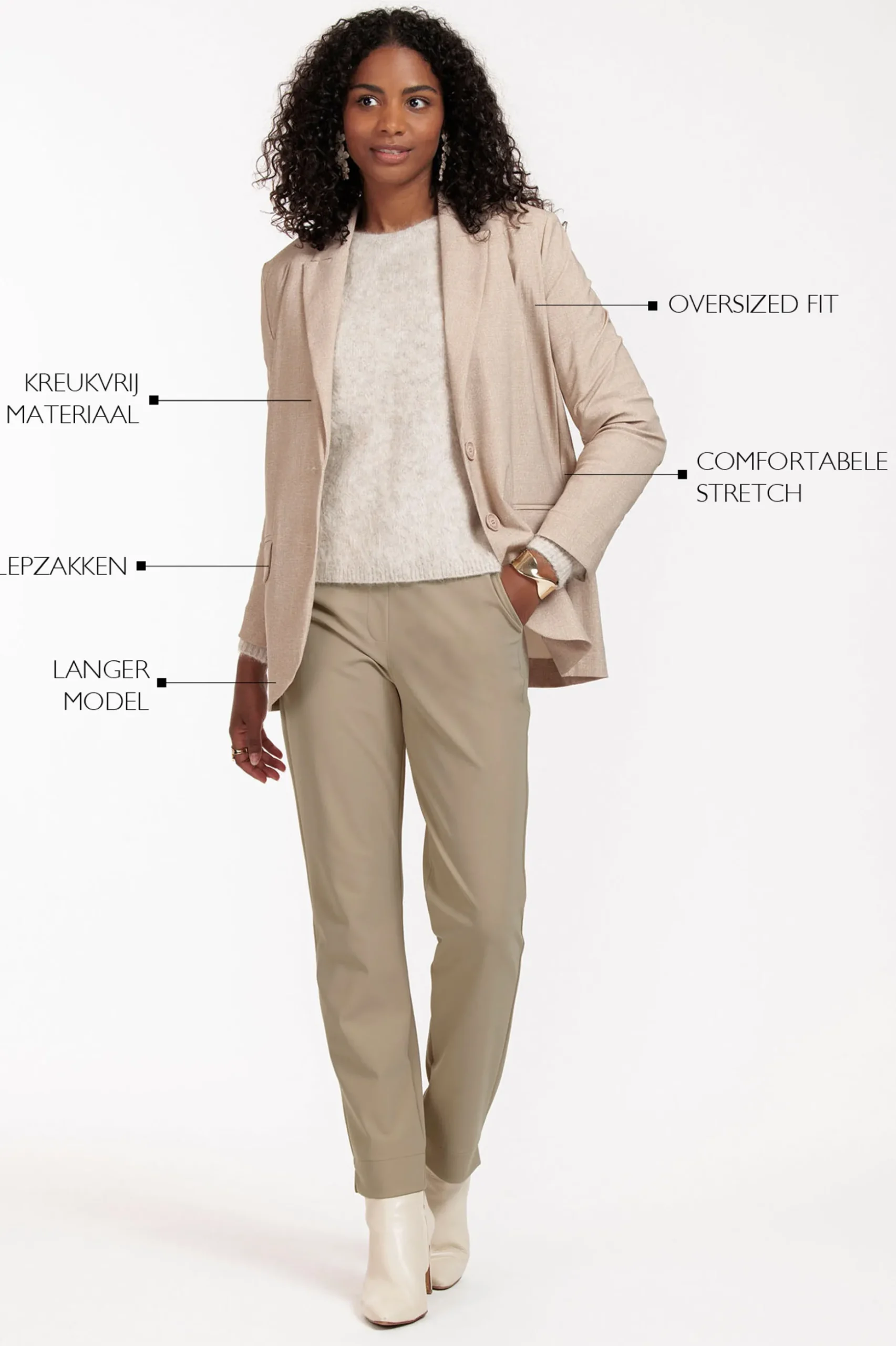 Opal structure blazer - latte