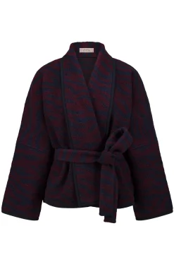 Oralee wool zebra jacket - dark blue/blackberry