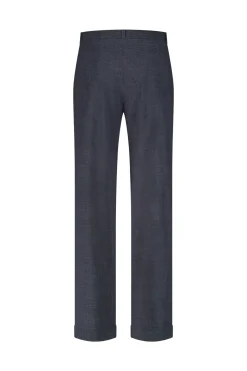 Ozzie woven look trousers - midnight blue