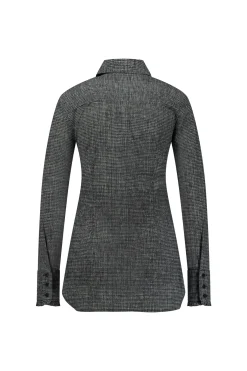 Polly tweed blouse - black/off white