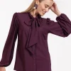 Poppy bow blouse - blackberry