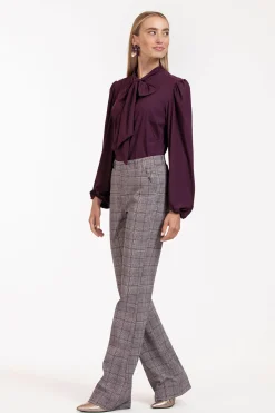 Poppy bow blouse - blackberry