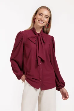 Poppy bow blouse - merlot