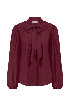 Poppy bow blouse - merlot
