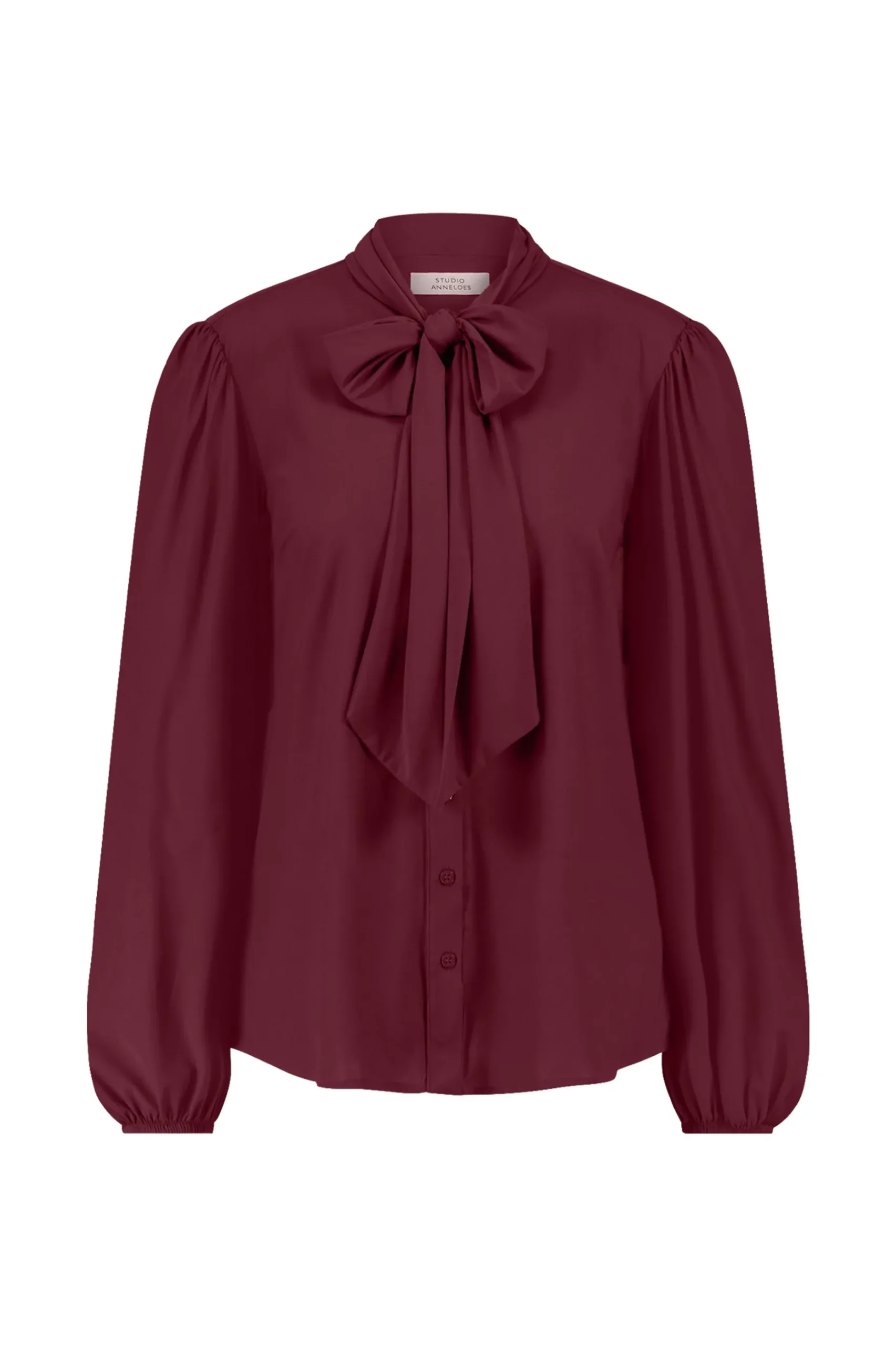 Poppy bow blouse - merlot
