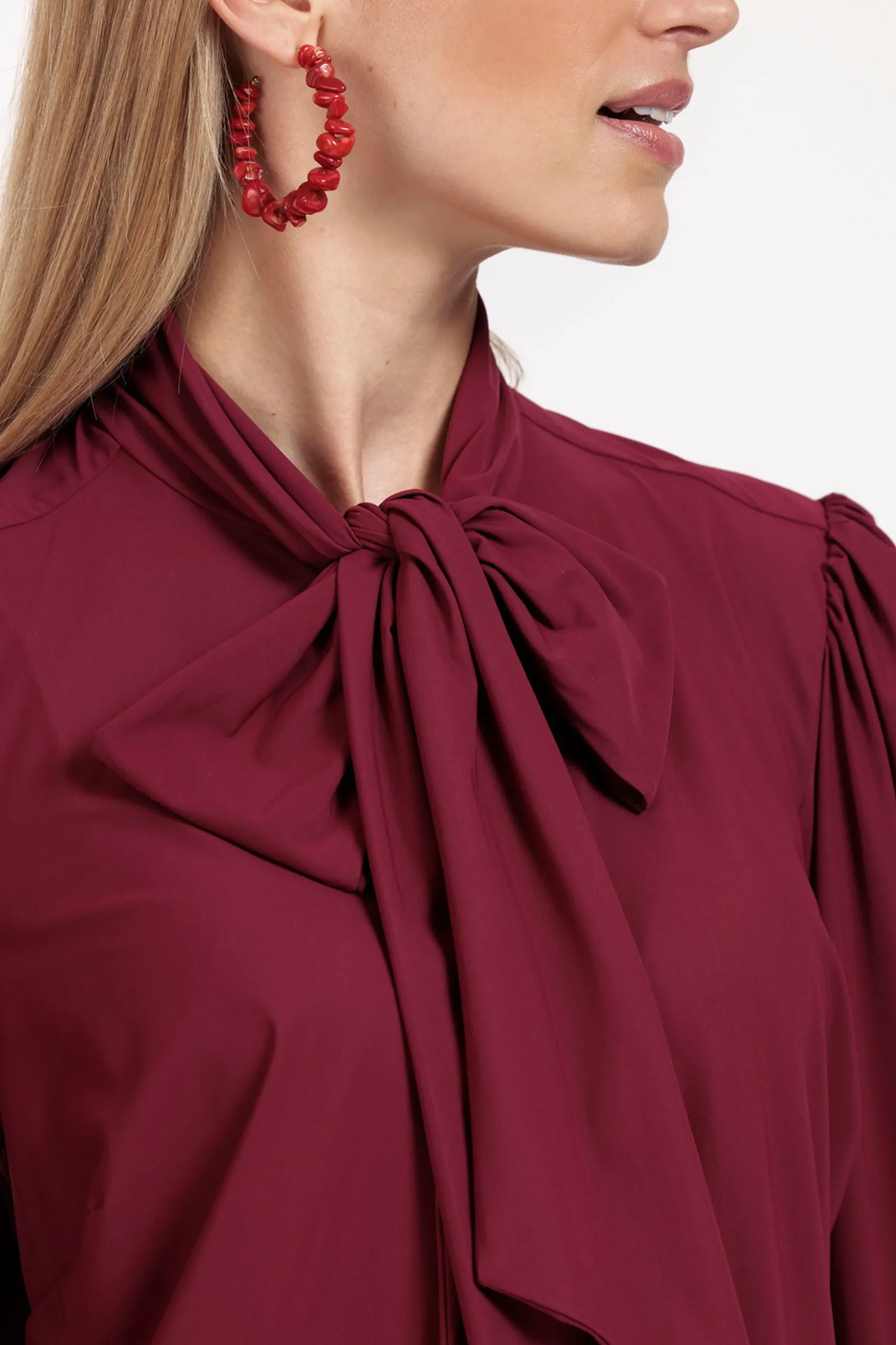 Poppy bow blouse - merlot