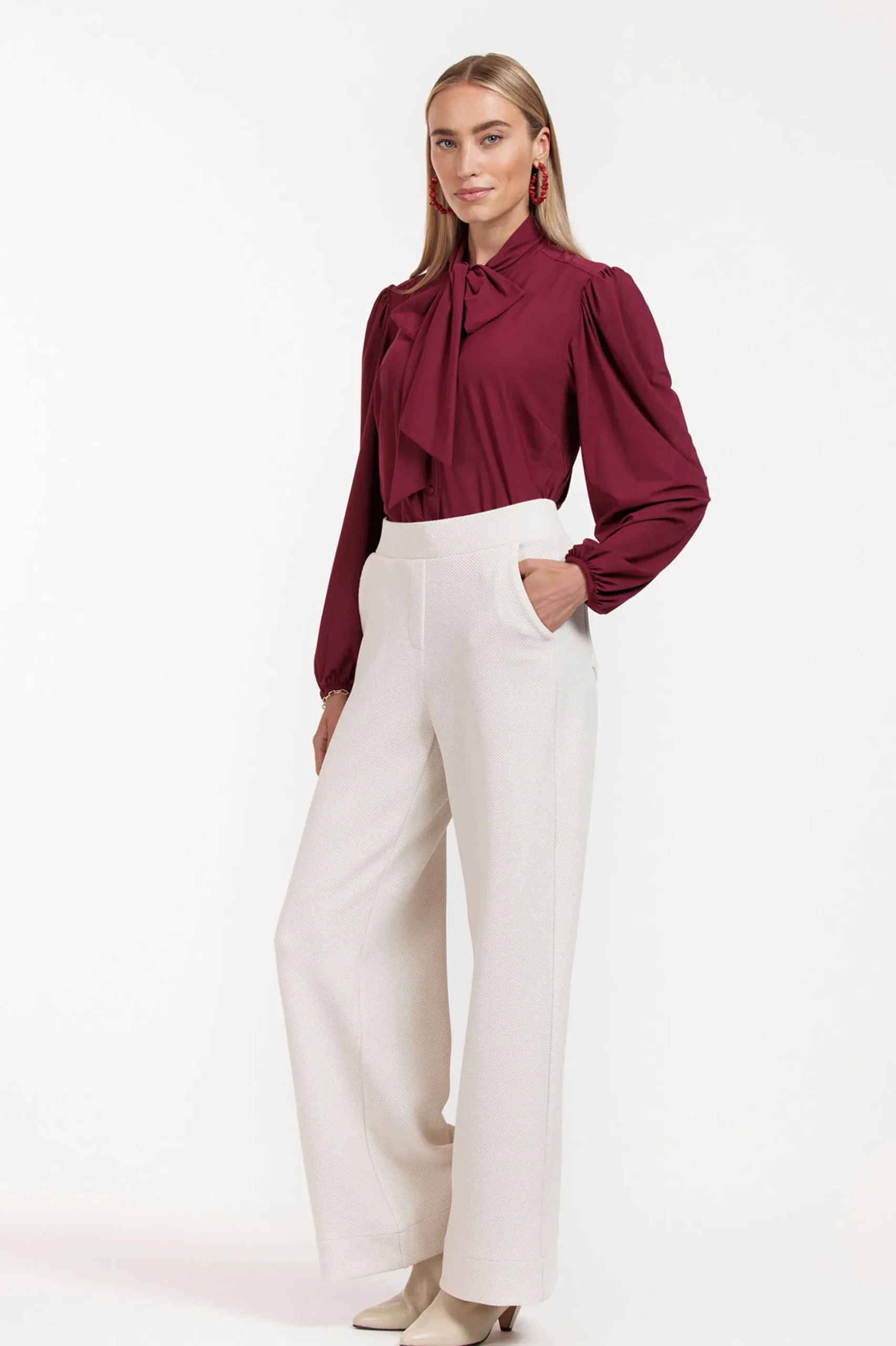 Poppy bow blouse - merlot