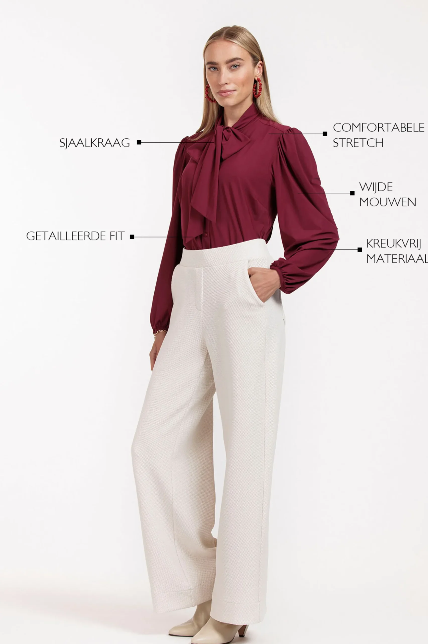 Poppy bow blouse - merlot