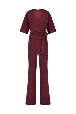Primrose sparkle jumpsuit - merlot